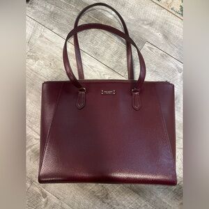 KATE SPADE Large Burgundy Leather Computer Bag